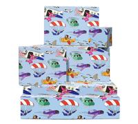 CENTRAL 23 Papel de regalo azul - Avión de paracaidismo - 6 hojas de papel de regalo morado para cumpleaños, Navidad, Pascua, todas las ocasiones, baby shower, incluye etiquetas, bonitos envoltorios