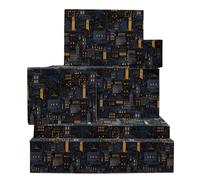 CENTRAL 23 Papel de regalo azul marino - Horizonte nocturno de la ciudad - 6 hojas de bonito papel de regalo de cumpleaños - para hombres y mujeres - Viene con calcomanías