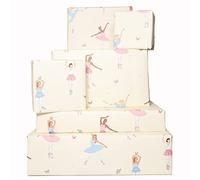 CENTRAL 23 Papel de regalo de bailarina, 6 hojas de bonito papel de regalo para niñas, papel de regalo de cumpleaños rosa y azul, mariposas pastel para niños, bonitas bailarinas de ballet, para