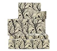 CENTRAL 23 Papel de regalo de cumpleaños para hombres y mujeres, 6 hojas de papel de regalo, cuervos en árboles, bosque, gótico, papel de regalo de otoño, Halloween, viene con calcomanías, reciclable