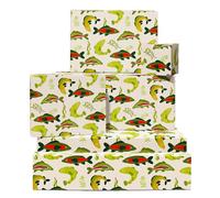 CENTRAL 23 Papel de regalo de pescado, pez de lago, 6 hojas, papel de regalo verde para todas las ocasiones, Navidad, cumpleaños, aniversario, boda, envoltorios de regalo divertidos para adultos, mamá