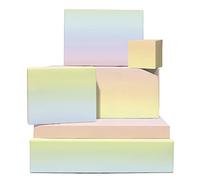 Central 23 - Papel de regalo en colores pastel, arcoíris degradado, 6 hojas de papel de regalo para ella, reciclable, para cumpleaños, baby shower, aniversario