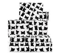 Central 23 - Papel de regalo para gatos - Gato negro - Ecológico - 6 hojas de envoltura de regalo - para gato mamá y padre de piel - Viene con pegatinas