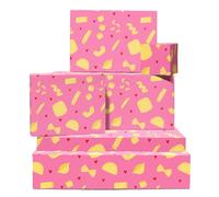 Central 23 - Papel de regalo rosa - Pasta Love Hearts - 6 hojas para envolver regalos de cumpleaños, bodas y aniversarios - Incluye etiquetas - Envoltorios de regalo divertidos para mujeres, hombres