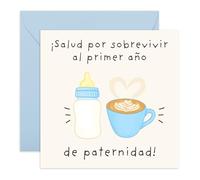 Central 23 Paternidad Tarjeta Primer Año Madre Padre Felicidades Hermano Viene Con Pegatinas Regalo Cumpleaños Lindo Regalo