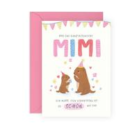 Central 23 Süße Geburtstagskarte Mimi Otter Für Oma Nana Großmutter Tag Herzlich Kuchen Aufkleber Von
