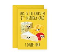Central 23 Tarjeta De 21 Cumpleaños Para Ella O Él - Cheesiest 21st Birthday Card - Dulces Regalos De Cumpleaños Para Hombres Y Mujeres - 21 Años - Viene Con Divertidas Pegatinas