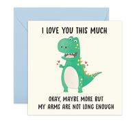 Central 23 Tarjeta de amor de novio San Valentín - Arms Not Long Enough Dinosaurio - Tarjeta aniversario dulce para esposa - Tarjetas de cumpleaños para novia - Viene con pegatinas