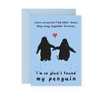 Central 23 Tarjeta de aniversario de pingüino para marido, esposa, pareja - You Are My Penguin - Tarjeta de San Valentín novio novia prometido - Viene con pegatinas