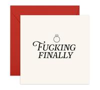 Central 23 Tarjeta de compromiso divertida - F*cking Finally Engaged! - Divertidas tarjetas de felicitación para hijo y nuera - Tarjeta de felicitación para amigos - Viene con pegatinas