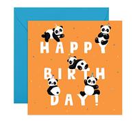 Central 23 Tarjeta de cumpleaños de Panda para niños - Bonitas tarjetas de animales para niños y niñas - Letra de feliz cumpleaños Panda - Viene con divertidas pegatinas