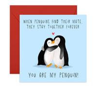 Central 23 Tarjeta de cumpleaños de pingüino - You Are My Penguin - Tarjeta romántica de aniversario para marido, esposa, novio, novia - San Valentín - Viene con pegatinas