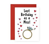 Central 23 Tarjeta de cumpleaños de prometida para ella, tarjeta de cumpleaños de novia, tarjeta de aniversario de boda para mujer, regalo para prometida, viene con calcomanías