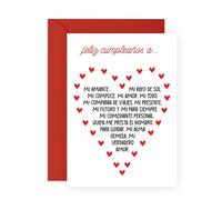 Central 23 Tarjeta De Cumpleaños Del Marido - MI VERDADERO AMOR - Dulces Tarjetas De Cumpleaños Para Hombre - Tarjeta De Felicitación De Amor Para El Novio - Viene Con Pegatinas