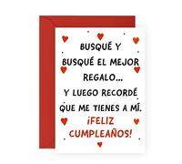 Central 23 Tarjeta de cumpleaños divertida para hombre y mujer - 'Y LUEGO RECORDÉ QUE ME TIENES A MÍ' - Tarjeta de felicitación para esposo y esposa - Regalos para novio novia pareja