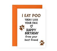 Central 23 Tarjeta de cumpleaños para amantes de los perros, Then I Lick Your Face, regalo de mascotas, tarjeta de felicitación divertida para hombres y mujeres