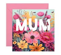 CENTRAL 23 Tarjeta de cumpleaños para mamá para ella, tarjetas de felicitación florales con sobres, tarjetas de agradecimiento para mamá, tarjetas del día de la madre para mujeres, color rosa, morado