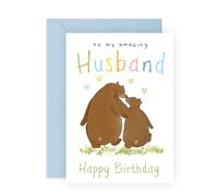 Central 23 Tarjeta de cumpleaños para marido - To My Amazing Husband Osos - Tarjetas de felicitación para pareja - Tarjeta de cumpleaños de esposa hombres - Viene con pegatinas