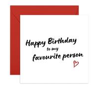 CENTRAL 23 Tarjeta de cumpleaños para novio - To My Favourite Person - Tarjetas de cumpleaños dulces para hombres y mujeres - Regalos para novia, esposa, marido - Pareja - Viene con pegatinas