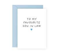 Central 23 Tarjeta de cumpleaños para yerno, con texto en inglés "To My Favourite Son-in-law", felicitaciones bien hechas, tarjetas de felicitación para el día del padre, regalo para hombres, viene