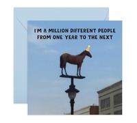 CENTRAL 23 Tarjeta de felicitación Laughs - Brainrot Horse Meme Funny - Friends Family Sister Brother Colleague Women Men Neighbor Bro Guys Pal Buddy BFF - Para amantes de los memes - Viene con