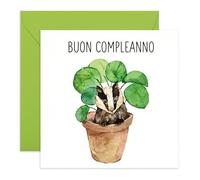 Central 23 Tarjeta de felicitación para hombre - Blaireau en un jarrón de flores - Regalo para niño, hermano y colega - Simpático diseño de animales - Incluye pegatinas divertidas