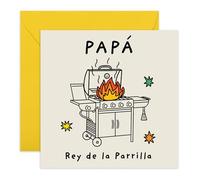 CENTRAL 23 Tarjeta de felicitación para papá de Rey De La Parilla, divertida tarjeta de cumpleaños o día del padre para amantes de la carne, barbacoa, él, hombres, cocinar al aire libre, viene con