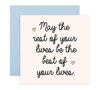 CENTRAL 23 Tarjeta de felicitación romántica de boda, con texto en inglés "May the Rest of Your Lives Be the Best of Your Lives", dulce mensaje de amor para recién casados, aniversario, pareja, novia