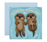 Central 23 Tarjeta de feliz cumpleaños - You're my Otter Half - Nutria - Tarjeta de aniversario de boda para él ella - Tarjeta de San Valentín romántica para esposo esposa novia novio