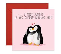 Central 23 Tarjeta de feliz segundo aniversario para novio/novia: Dos años después, siempre por delante. Tarjetas de segundo aniversario de bodas para esposo/esposa.