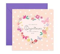 Central 23 Tarjeta de nacimiento - Abuelos orgullosos de una hermosa bebé - Tarjeta de bienvenida a casa para nieta - Felicitaciones abuela abuelo - Baby shower niña - Incluye pegatinas