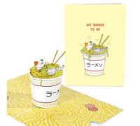 Central 23 Tarjeta Emergente De Ramen - Gato - We Ramen To Be - Juego De Palabras - Tarjeta Pop Up 3D Para Hombre Y Mujer - Para Aniversario, San Valentín, Te Amo - Viene Con Pegatinas