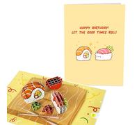 Central 23 Tarjeta emergente de sushi - divertida tarjeta de cumpleaños en 3D para hombres y mujeres - diseño de sushi japonés - tarjeta de felicitación hechas a mano con pegatinas