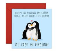 Central 23 Tarjeta romántica de aniversario para esposo y esposa - Eres mi pingüino - Tarjetas de aniversario de amor para novio y novia - Tarjetas de San Valentín de pingüino