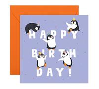 Central 23 Tarjetas de cumpleaños para niños - Letras de cumpleaños de Pingüino - Bonitas tarjetas de animales para niñas - Tarjeta de feliz cumpleaños para hombres y mujeres