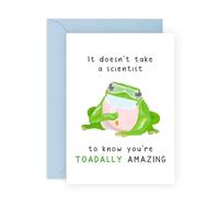CENTRAL 23 Tarjetas de felicitación para hombres y mujeres, con texto en inglés "You're Toadally Amazing Science Frog", dulce para todas las ocasiones para mamá, papá, esposa, marido, tarjeta de