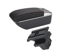 Central Caja Almacenamiento Para Skoda Para Yeti Mk2 A5 Caja Almacenamiento Para Consola Central Coche Compartimento Reposabrazos(Black red NO USB)