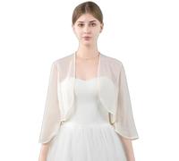 Central Chic Cárdigan corto de gasa para bodas, novias, damas de honor, fiestas de madre de novia, ocasiones formales especiales, talla S-M, champán, One Size S-M