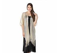 Central Chic Cárdigan largo brillante para mujer, para bodas, bailes, fiestas, Dorado Champagne, Altoa única