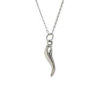 Central de cuernos italianos de plata esterlina de accesorios para hombres, collar de cornicello - encanto de cuerno italiano, collar de chile de chile, collar de pimienta italiana para cumpleaños