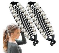 Central de pelo de plátano, clips de plátano para mujeres | Clips de cabello Tibros de cola de cola de plátano doble | 2x Classic Strong Hold Hold Accessorios de estilo no deslizante para mujeres