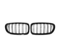 Central Delantera Parrilla Rejillas Carreras Superiores 51137203650 Para Serie 5 F10 F11 F18 2010-2017 528i 535i Parachoques Delantero Con Rejillas Dobles Parrilla Parachoques(Double-Glossy Black)
