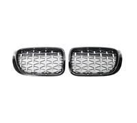 Central Delantero Rejilla Rejillas Parachoques Delanteras Negras Brillantes Para F26 Para X4 Para F25 LCI Para X3 Facelift 2014-2018 Rejilla Ventilación Cubierta Antiniebla Coche(Black silver)