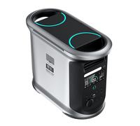 Central eléctrica portátil Ampace Andes 1500, capacidad de LiFePO4 de 1462 Wh, generador solar de 2400 W, carga completa en 55 min, 13 puertos de salida, 6000 ciclos Andes 1500 negro