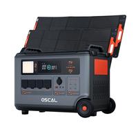 Central eléctrica portátil OSCAL PowerMax 6000, generador solar expandible LiFePO4 de 6000 W y 3600 Wh con 4 tomas de CA 2*PM200 Pro negro