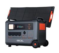 Central eléctrica portátil OSCAL PowerMax 6000, generador solar expandible LiFePO4 de 6000 W y 3600 Wh con 4 tomas de CA 1*PM200 Pro negro