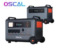 Central eléctrica portátil OSCAL PowerMax 6000, generador solar expandible LiFePO4 de 6000 W y 3600 Wh con 4 tomas de CA With 1*BP3600 negro