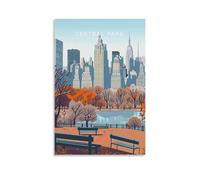 Central Park Travel New York Wall Art Paintings - Póster de pared para sala de estar, dormitorio, baño, oficina, decoración del hogar, 40 x 60 cm