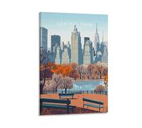 Central Park Travel New York Wall Art Paintings - Póster de pared para sala de estar, dormitorio, baño, oficina, decoración del hogar, 40 x 60 cm