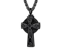 Centralorie Funeral Cremation Celtic Cross Collar para Hombres Mujeres, Memorial Memorial Celtic Costa Collar Celticio Celtic Men's Celtic, Collar Cross Irlandesa Cumpleaños de Mujeres